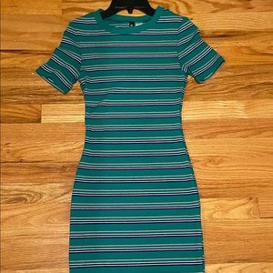 Green Striped Body Dress